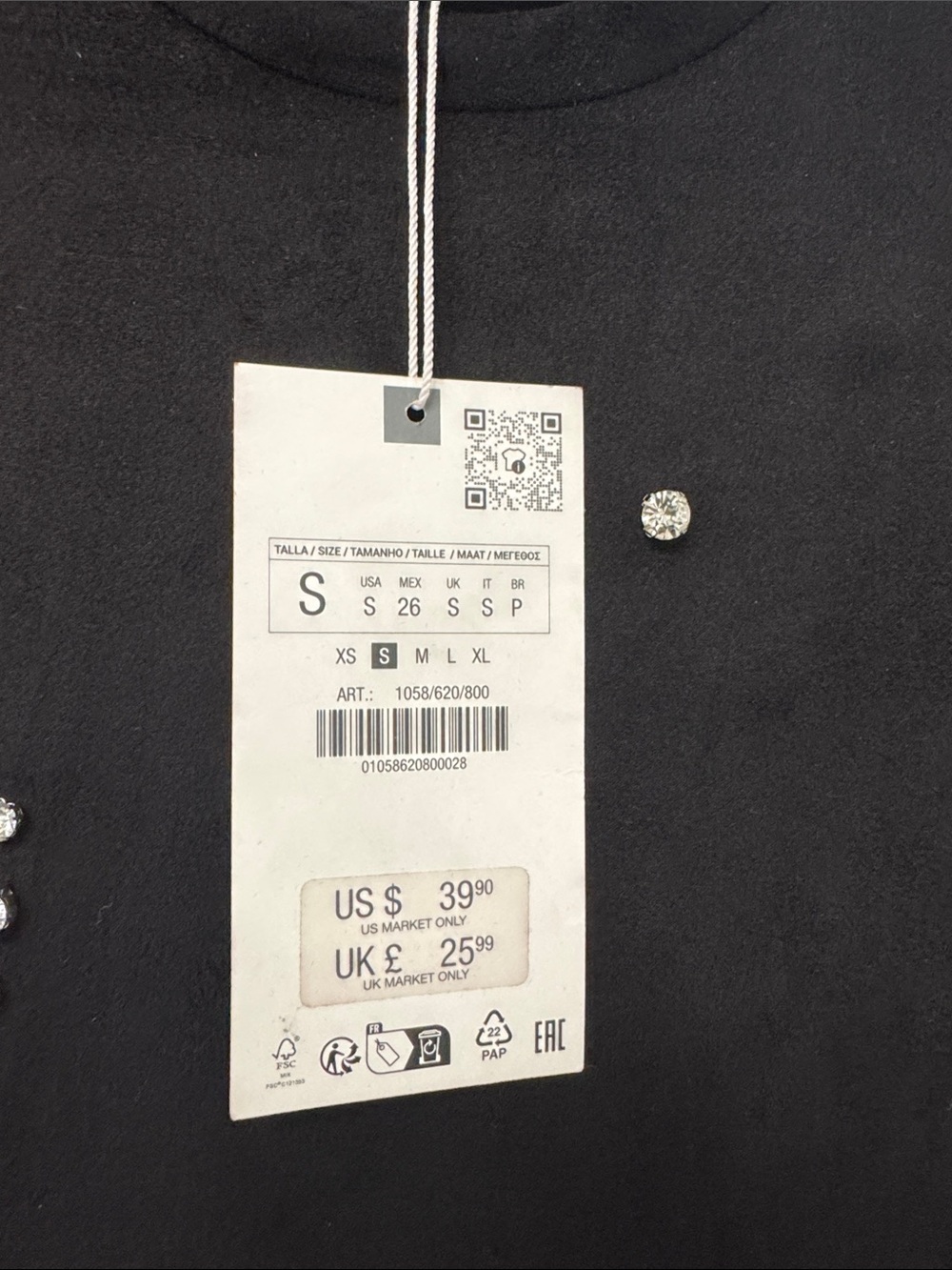 Zara Black Midi Dress with Silver Studs - Picture 2 of 4